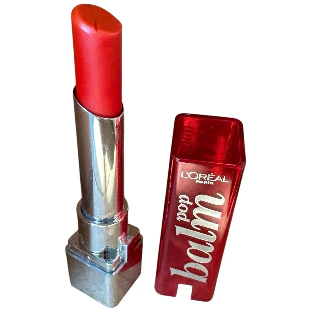 L'Oreal Colour Riche Pop Balm Lipstick Fiery Red 430- Discontinued NOS Y2k Glam